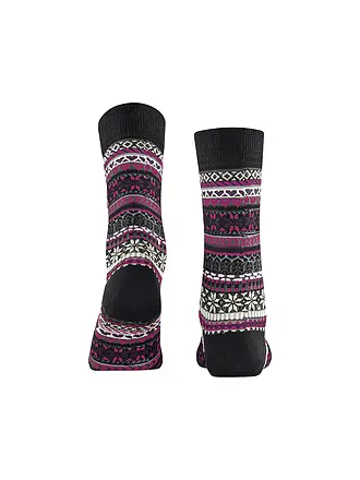 BURLINGTON | Chaussettes femme FAIR ISLE DELIGHT 36-41 bleu foncé chiné. | schwarz
